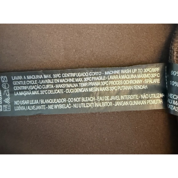 Zara Faux Suede Jacket Women's Size Small Olive Brown Snap Front WB Collection - Picture 10 of 10